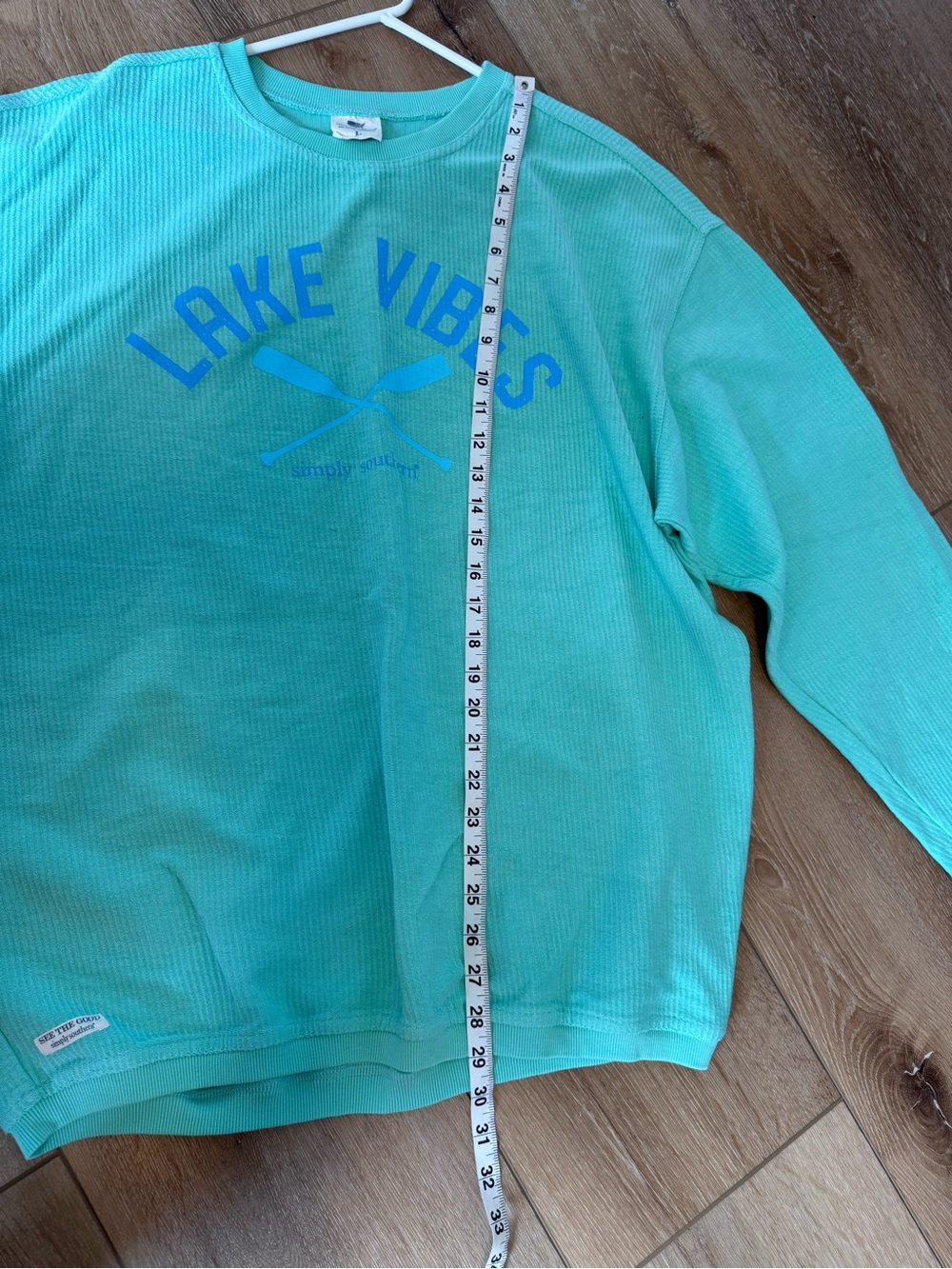 Simply Southern "Lake Vibes" Sweater Long Sleeve Shirt crossed oars size Large - Picture 4 of 8